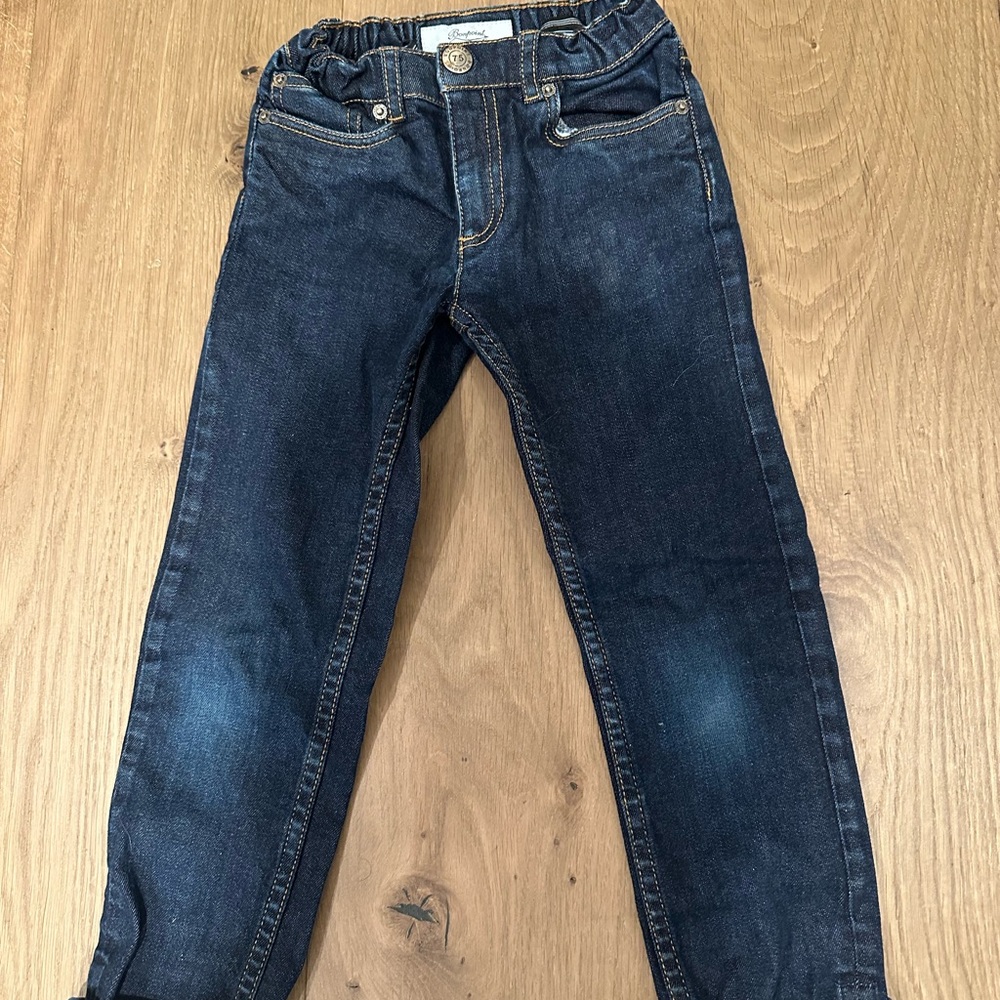 Bonpoint Dark Blue Elastic Waist Jeans for Kids